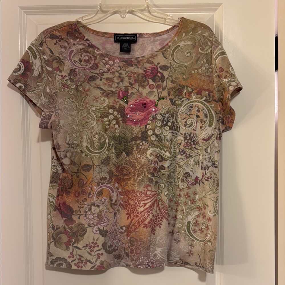 Elementz Women's Floral Print Top - Multicolor